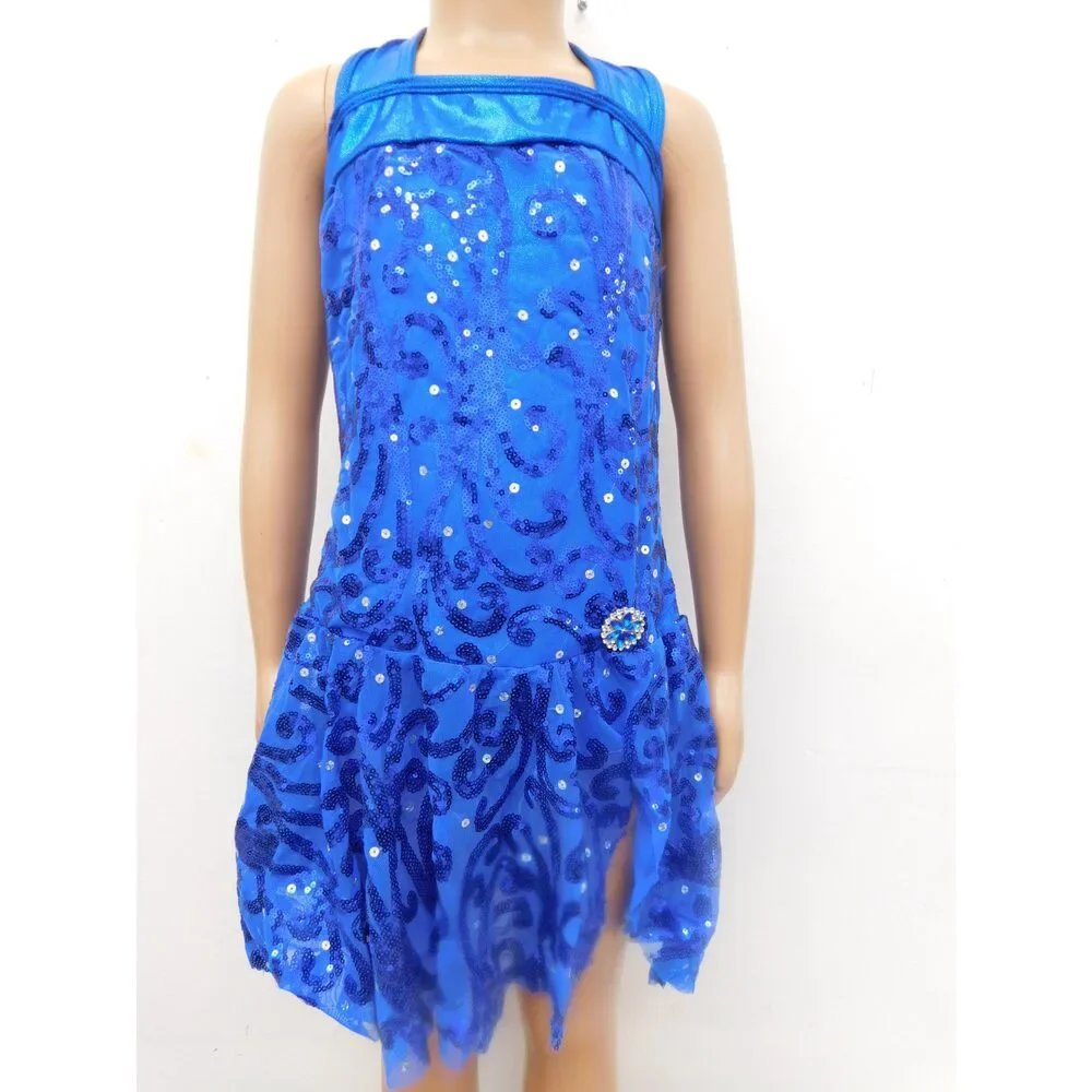 Pre-Owned Dance Costume Curtain Call E2196 Large Child Royal Blue Ballet
